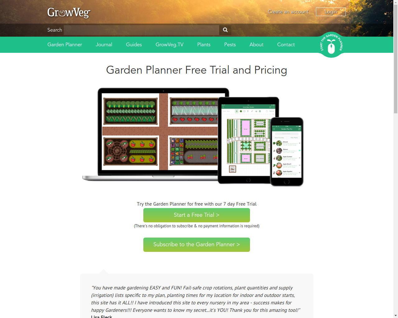 Growveg planner online